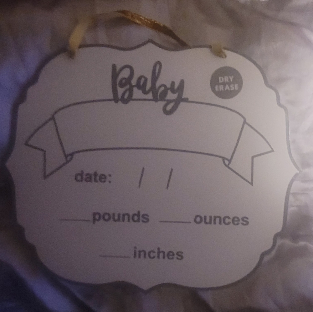 White Baby Dry Erase Sign